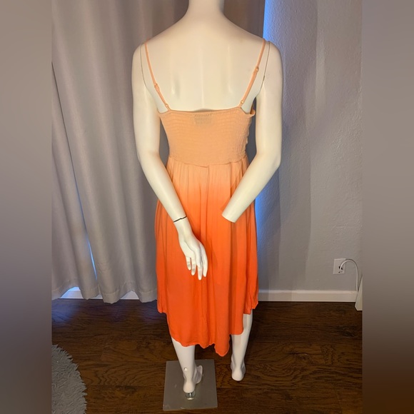 Peach ombré spaghetti strap dress with long back short front - Picture 2 of 2